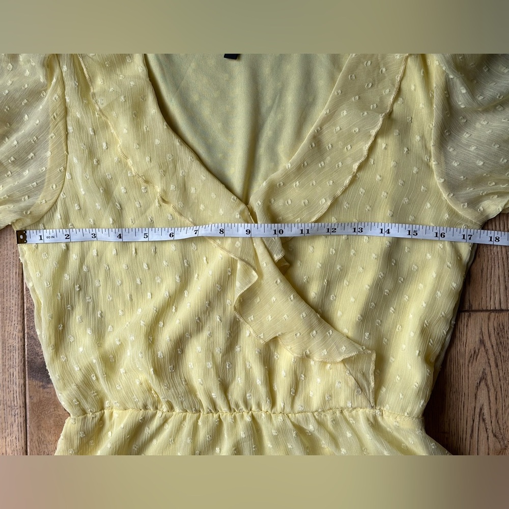H&M Divided Yellow Puff Sleeved Ruffled Dress size Small - Picture 9 of 12